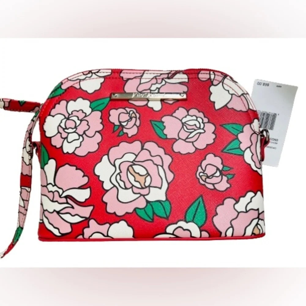 NWT Betsey Johnson Red/Pink Leather Rose Crossbody Bag